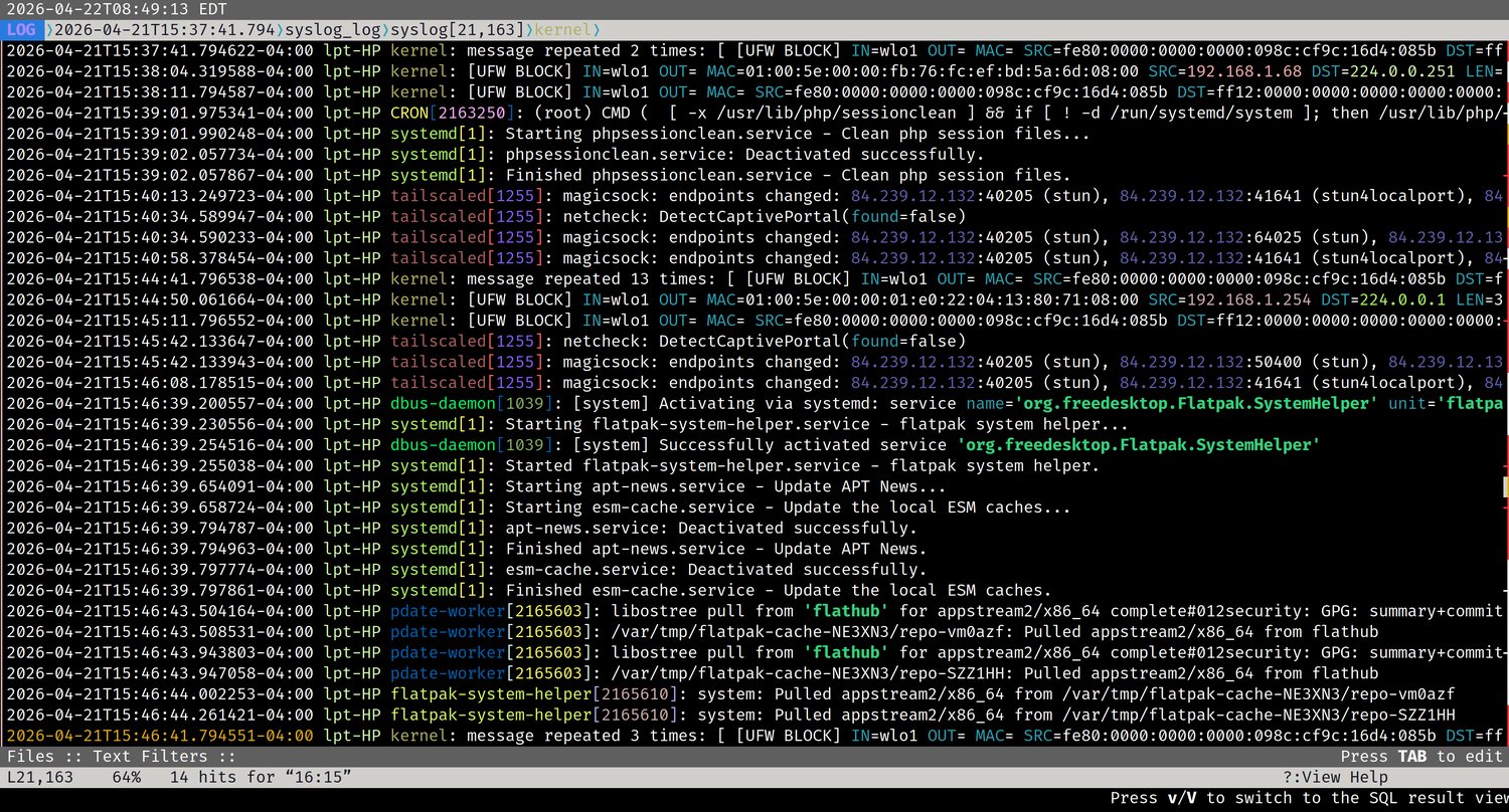 LNav Terminal Log Manager
